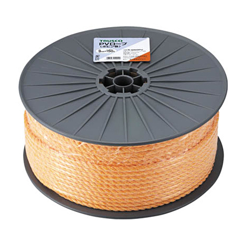 PVﾛｰﾌﾟ 9mm×150m ﾎﾞﾋﾞﾝ巻 黄 1巻画像