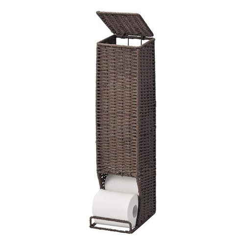 トイレットペーパーストッカー トイレットペーパー収納 トイレットペーパーラック ストッカー トイレ収納 ダークブラウン画像