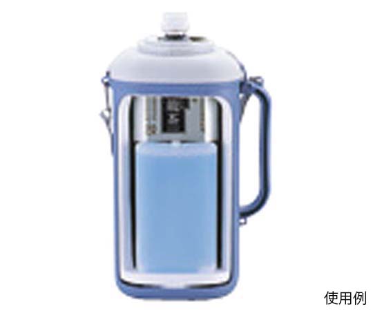 ペットボトル用クーラー 保冷剤付 2L パープル 白と紫のデザインが目を引く保冷剤付きのキャリー部分が強調された状態