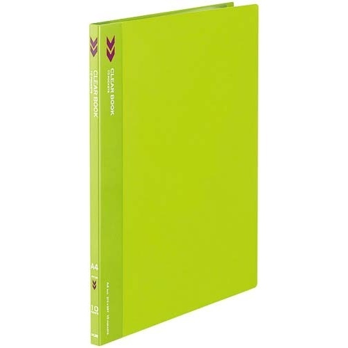 クリヤーブックＫ２　固定式Ａ４縦１０Ｐ黄緑１０冊画像