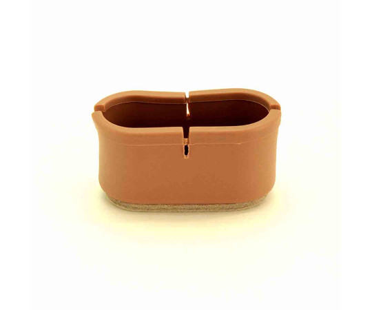 ワイドフェルトキャップ　長丸脚用　22-28mm×55-60mm　薄茶　4個入画像