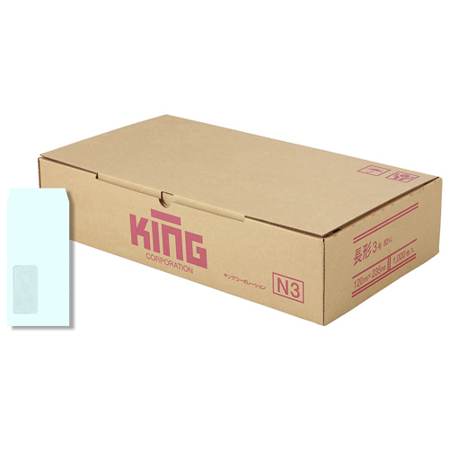 ｸﾞﾗｼﾝ窓明No35 PHiｿﾌﾄC長3 口のり無80g〒枠無 ｾﾝﾀｰ貼 ﾌﾞﾙｰ 1ｹｰｽ(1000枚)画像