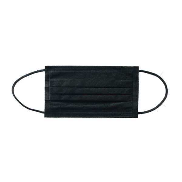 使い捨てマスク ＃7132 使いきり三層式マスク フリー ブラック 50枚入 川西工業画像
