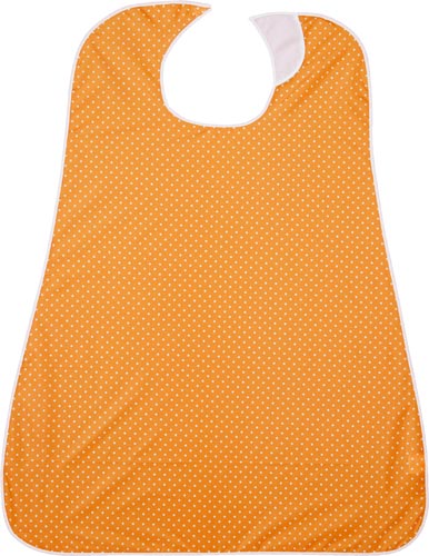ＬＯｒ食事用エプロン　ホワイトドットオンオレンジ画像