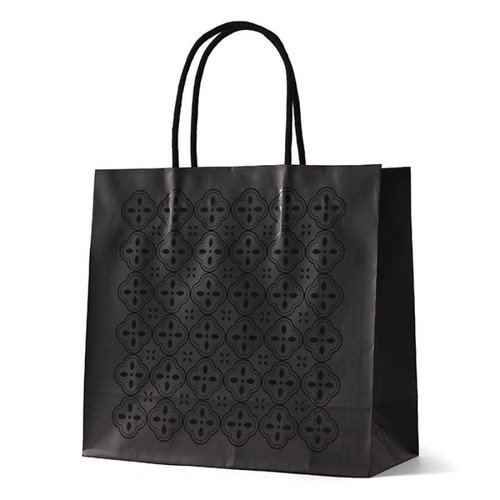 紙手提袋 ST バンピーフラワー ブラック パックタケヤマ [バラ販売]画像