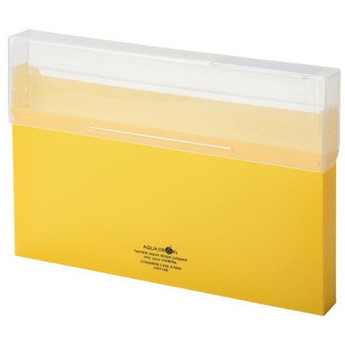 AQUA DROPs ｺﾝｸﾞﾚｽｹｰｽ A4ﾖｺ 300枚収容 黄 1ｾｯﾄ(6個)画像