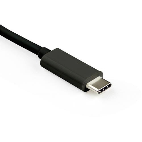 USB-C-DisplayPort　アダプタ　PD対応　1個 端子部分が鮮明に映された状態、金属的な質感が見える。