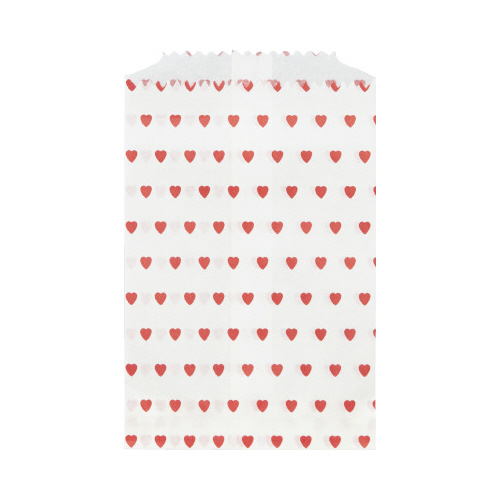 純白　平袋　ハート　８号　１００枚入画像