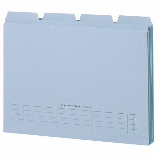 4ｶｯﾄﾌｫﾙﾀﾞｰ 山付ﾌｧｲﾙ A4 水 1ﾊﾟｯｸ(4冊)画像