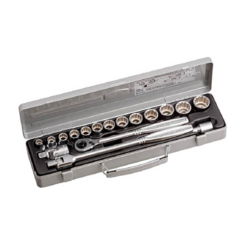 ｿｹｯﾄﾚﾝﾁｾｯﾄ 差込角12.7mm ｲﾝﾁ目 1ｾｯﾄ(18点)画像