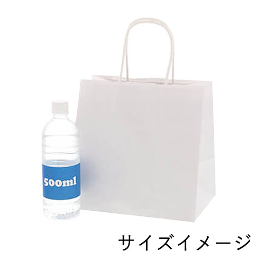 お土産、お弁当などにおすすめ！マチが広く高さが低い白無地の手提げ紙袋