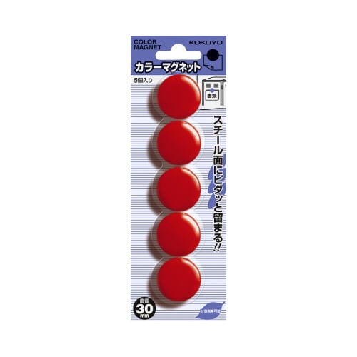 カラーマグネット　直径３０ｍｍ　５個入　赤画像