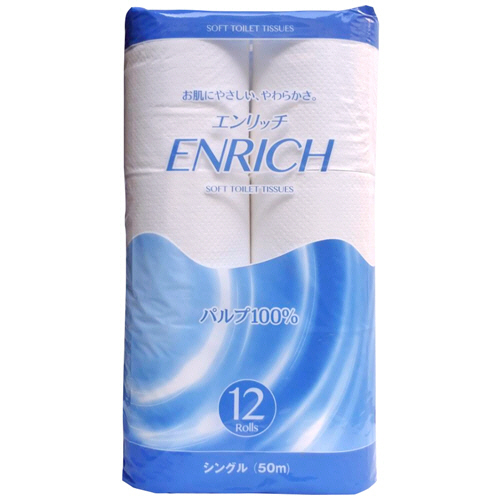 ｴﾝﾘｯﾁ ﾄｲﾚｯﾄﾛｰﾙ ｼﾝｸﾞﾙ 50m 1ｾｯﾄ(72ﾛｰﾙ:12ﾛｰﾙ×6ﾊﾟｯｸ)