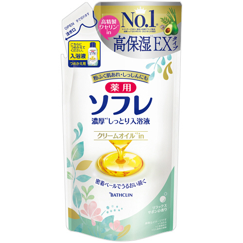 薬用ｿﾌﾚ 濃厚しっとり入浴液 ﾘﾗｯｸｽｻﾎﾞﾝの香り つめかえ用 400mL 1ﾊﾟｯｸ画像