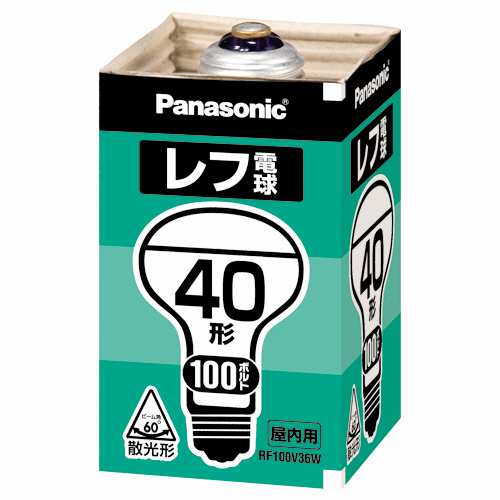 ﾚﾌ電球 屋内用 40W形 E26口金 ﾎﾜｲﾄ 1個画像