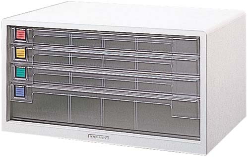 樹脂製レターケース　Ａ３　浅型３段深型１段　白画像