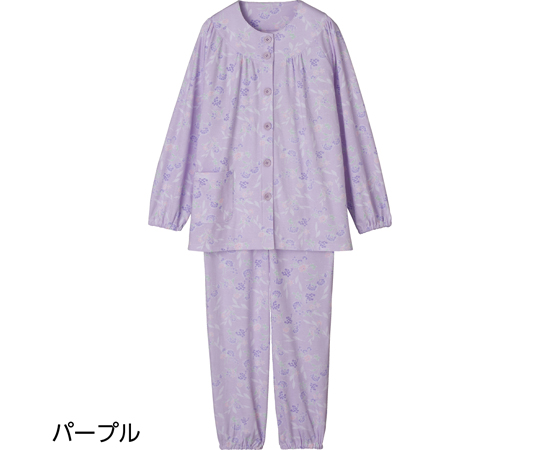 大きめボタンパジャマ パープル L画像