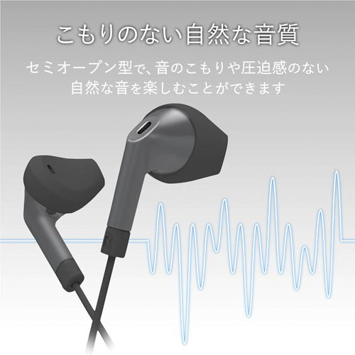 ステレオヘッドホンマイク F10I BK コード式のケーブルが付いたヘッドセットの側面が見える状態