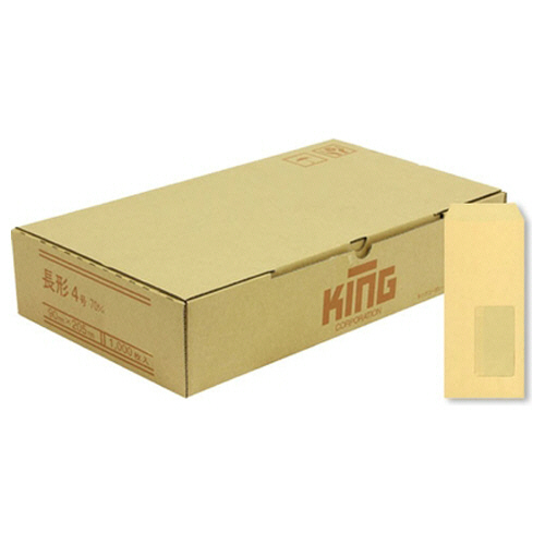 窓明No.5 ｸﾗﾌﾄ 長4 口のり無 70g 〒枠無 ｾﾝﾀｰ貼 1ｹｰｽ(1000枚)画像