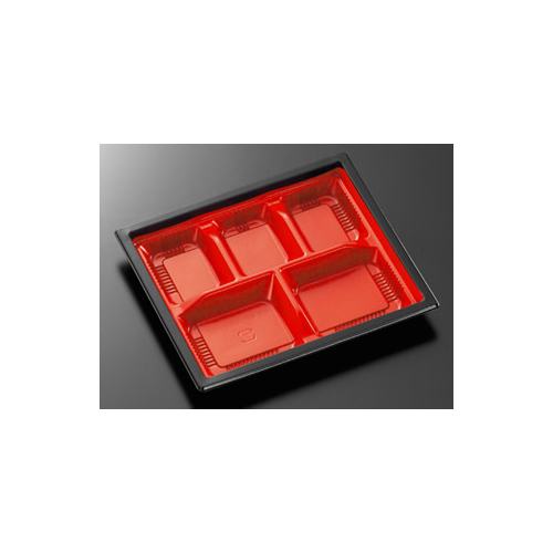 中央化学 弁当容器 CT WF-22I-27 赤黒-BK 本体L画像