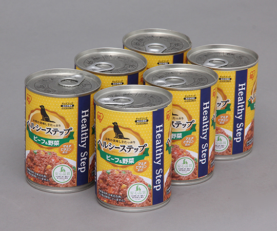 ヘルシーステップ ビーフ&野菜 6缶パック 375g×6 φ75×103mm