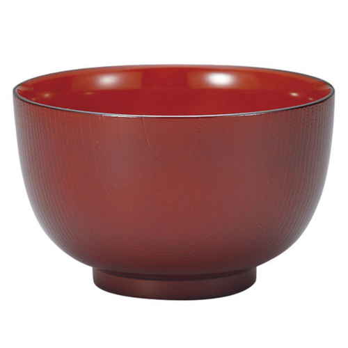 どんぶり 13cm クリーンコート 木目 赤溜 洋食器 樹脂製画像