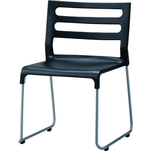 ＴＲＵＳＣＯ　軽量スタッキングチェア　ブラック　アルミパイプ　座パッドなし画像