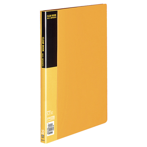 ｸﾘﾔｰﾌﾞｯｸ(ﾍﾞｰｼｯｸ) 固定式 A4ﾀﾃ 20ﾎﾟｹｯﾄ 背幅17mm 黄 1ｾｯﾄ(10冊)画像