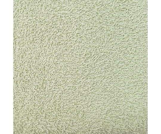 バスタオル テラカラー 60×120cm GREEN 1セット（10枚入） タオルが美しい緑色で並べられた状態、柔らかな質感が見える。