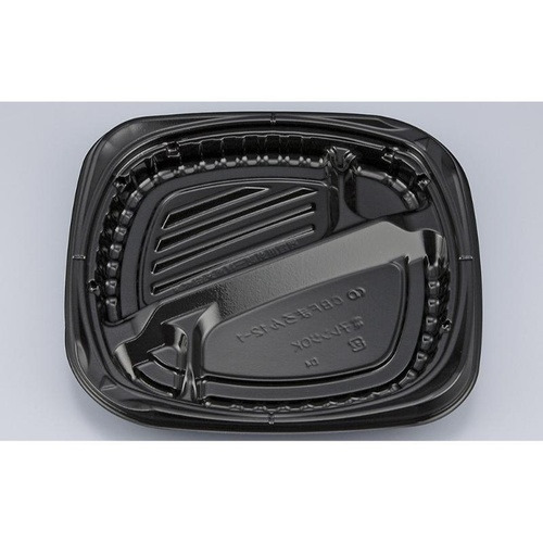 シーピー化成 弁当容器 CBFまろん12-1 黒 本体画像