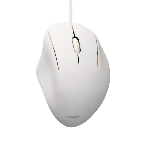 有線マウス　静音　３ボタン　Ｍサイズ　ホワイト画像