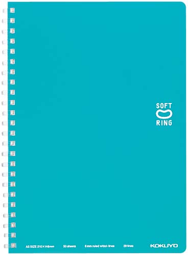 ソフトリングノート　Ａ５ドットＢ罫５０枚　水色×５画像