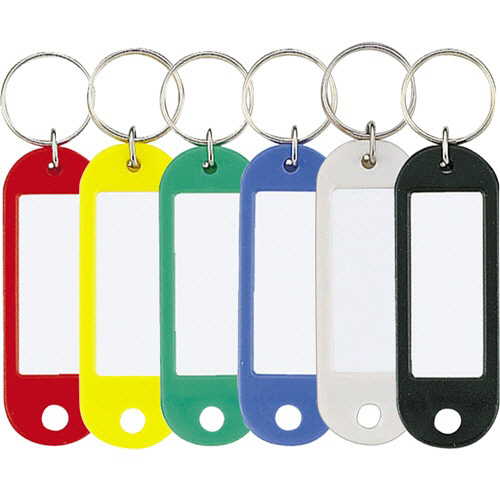 ｷｰﾎﾙﾀﾞｰ型名札 片面表示用 6色 1ﾊﾟｯｸ(6個:各色1個)