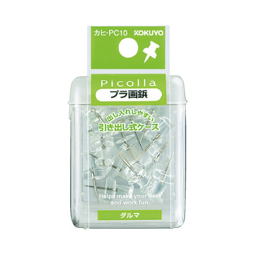 ピコラ　プラ画鋲　ダルマ　１５本　透明Ｘ３画像
