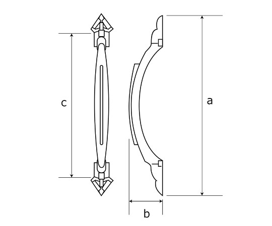 NO.950　取手　袋入　120mm 袋に入った取手が横向きで見える状態