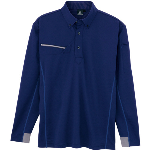 TULTEX(ﾀﾙﾃｯｸｽ)長袖ﾎﾞﾀﾝﾀﾞｳﾝﾎﾟﾛｼｬﾂ 冷感 二重編裏ﾌﾟﾘﾝﾄﾆｯﾄ ﾈｲﾋﾞｰ 3L 1着画像