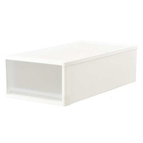 収納ケース　ストラ　74-M　幅39×奥行74×高さ22cm　押入れ収納　プラスチック　引き出し　ホワイト画像