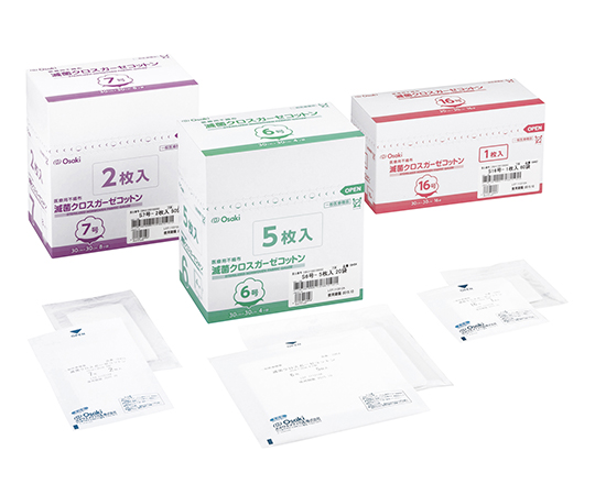 滅菌クロスガーゼコットン　Ｓ１６号－１　３０ｃｍ×３０ｃｍ　１６折　１枚入×６０袋画像
