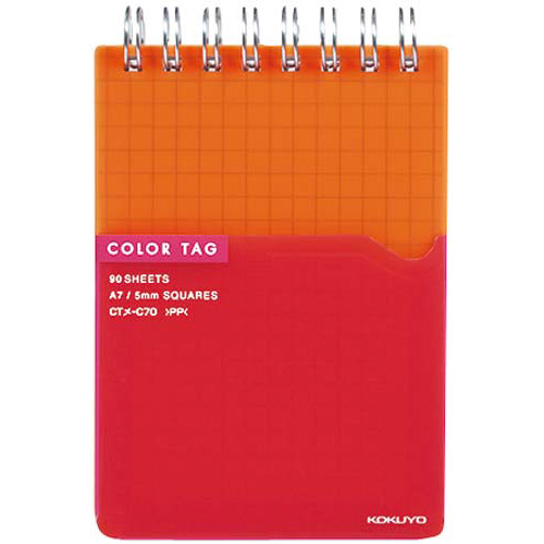 ツインリングメモＡ７＜カラータグ＞オレンジ画像