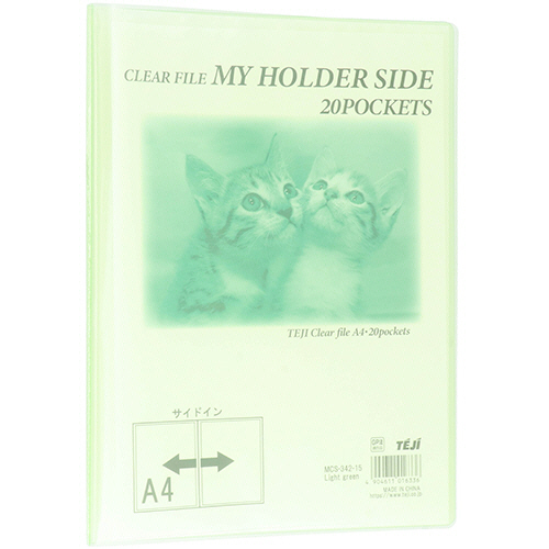 ﾏｲﾎﾙﾀﾞｰｻｲﾄﾞ A4ﾀﾃ 20ﾎﾟｹｯﾄ 背幅10mm ﾗｲﾄｸﾞﾘｰﾝ 1ｾｯﾄ(20冊)画像