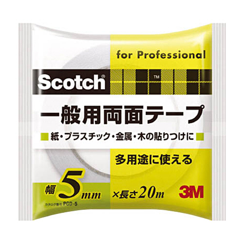 ｽｺｯﾁ 一般用両面ﾃｰﾌﾟ 5mm×20m 1巻画像