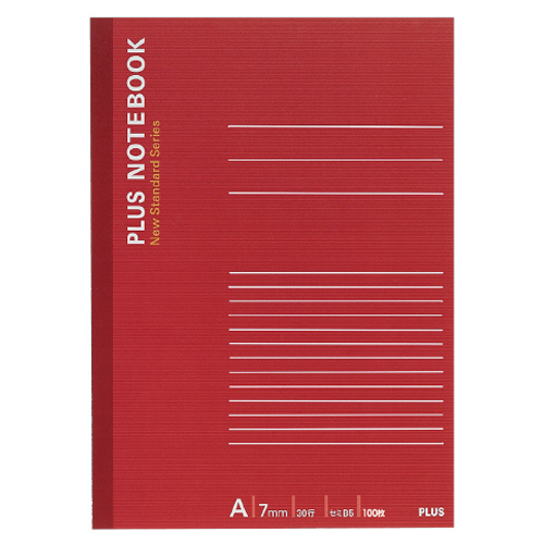 ﾉｰﾄﾌﾞｯｸ ｾﾐB5 A罫7mm 30行 100枚 ﾚｯﾄﾞ 1冊画像