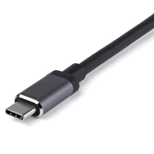 USB-Cマルチアダプタ　100W　PD/10Gbps　USBポート×4　1台 全体が見える角度で撮影された、USBポートが4つ並んだシンプルなデザインのアダプタ