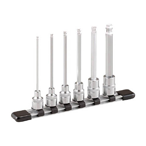 ロングボールポイントヘキサゴンソケットセット(差込角9.5mm)　ホルダー付　1セット画像