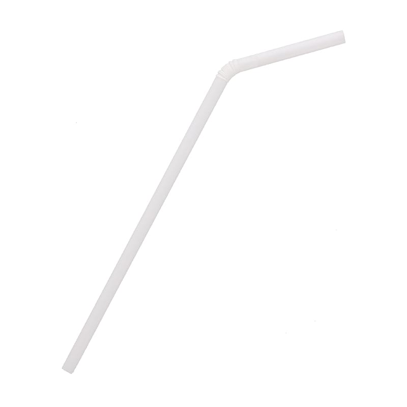 バリューフレキシブルストロー　６×２１０　白　裸画像