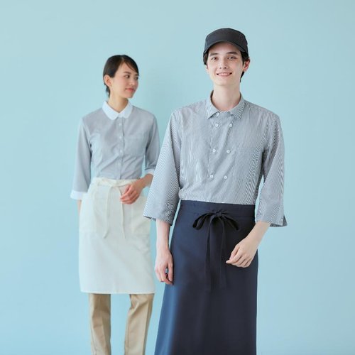 七分袖シャツ シャツ 兼用 7分袖 ワイン L SS003-72 住商モンブラン 前面から見たワインカラーの七分袖シャツ、ボタン付きでカジュアルな印象。