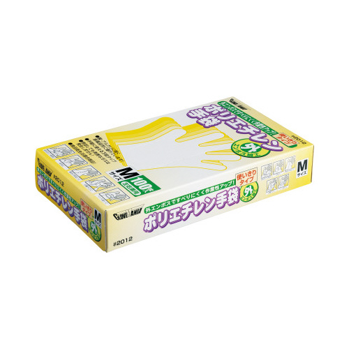 ポリエチレン手袋　外エンボス　Ｍ　１００枚入画像