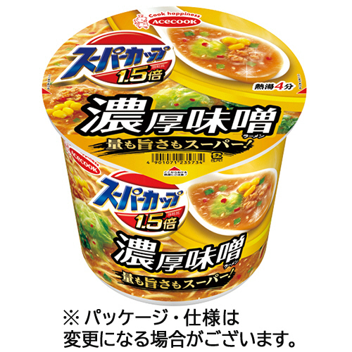 ｽｰﾊﾟｰｶｯﾌﾟ1.5倍 みそﾗｰﾒﾝ 129g 1ｹｰｽ(12食)画像