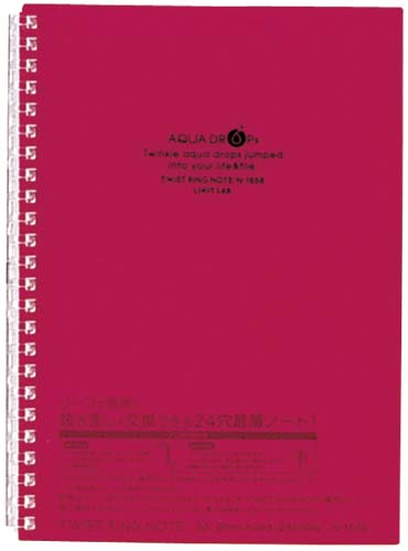 ツイストノート　Ａ５　２４穴　赤　１０冊画像