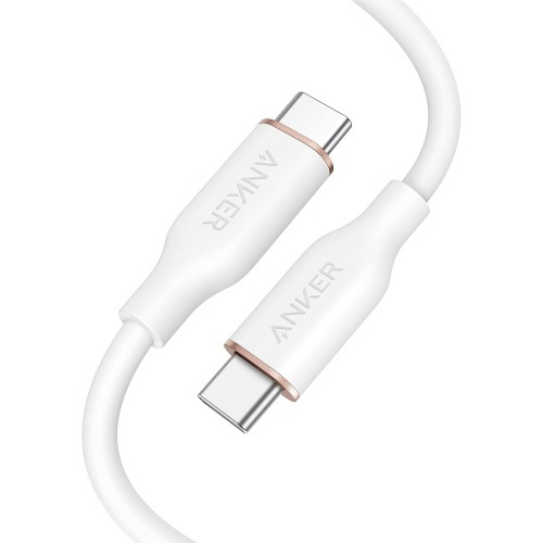 ANKER　PowerLine　III　Flow　USB-C&USB-Cケーブル(100W)　0.9m　クラウドホワイト　1本